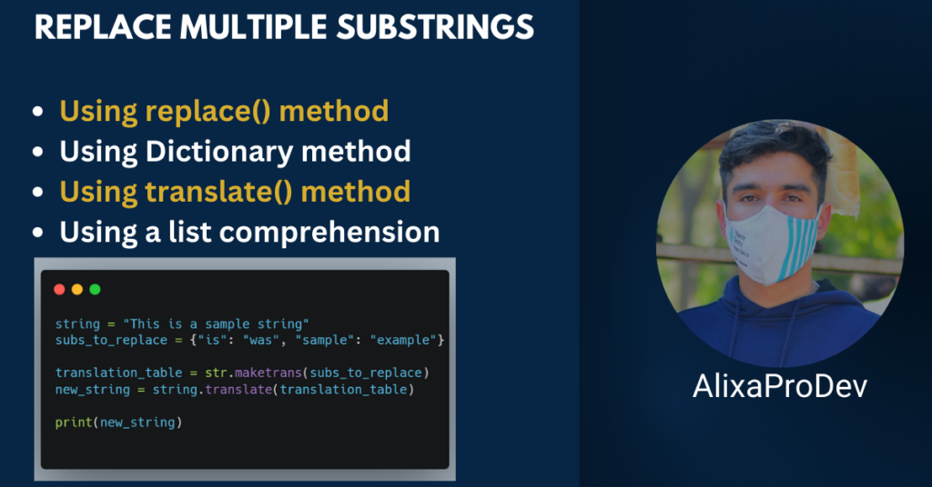 Replace multiple substrings
